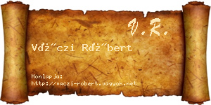 Váczi Róbert névjegykártya